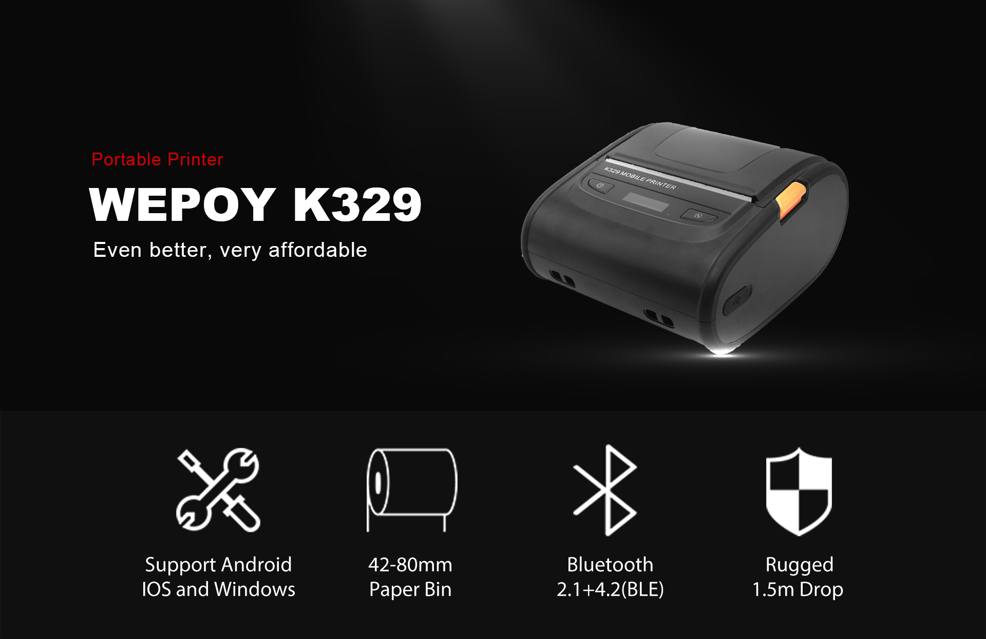 K329 3-inch Rugged Mobile Printer(图1)