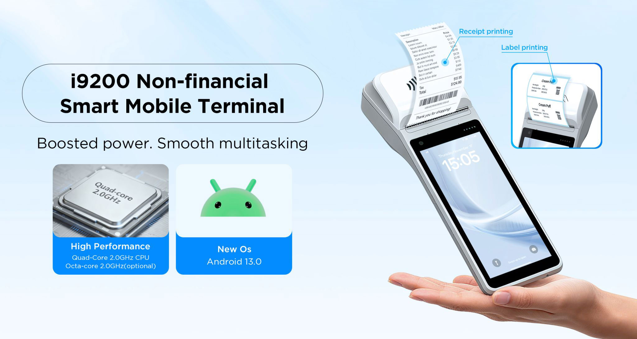 Break Free from Supply Chain Delays: i9200 Non-Financial Handheld Terminal for Rapid Industry Deploy